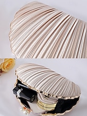 tanie Kopertówki i torebki wieczorowe-plisowana damska kopertówka z perłowym uchwytem – elegancka wieczorowa torebka, w wielu kolorach – idealna na wesela, imprezy i specjalne okazje