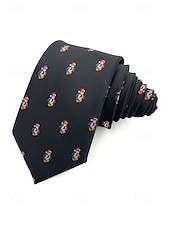 זול עניבות ועניבות פרפר לגברים-עניבות חג המולד לגברים, דוגמאות חגיגיות, משבצות אדומות וירוקות, פתיתי שלג, מוכנות למתנה, עיצובים רבים למסיבות חג המולד וללבוש משרדי