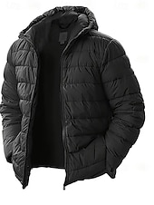 economico Piumini e parka da uomo-Per uomo Cappotto Invernale Giacca imbottita Giacca Imbottita Tasca Poliestere Vacanza Abbigliamento quotidiano Data Regolare Moda Casual Confortevole Calore Termico Autunno Inverno Colore Solido
