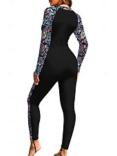 voordelige One Pieces Rash Guards-Dames Medium Uitslagbescherming Rashguard voor het hele lichaam Eendelig surfpak UV-zonbescherming Beugel UPF50+ Lange mouw Volledige behuizing Zwemkleding Romper Zwempak Rits omhoog met ingebouwde