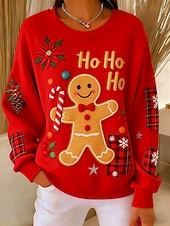 abordables Sweat de Noël-Femmes Sweatshirt Pull Graphique Arbre de Noël Occasionnel manche longue Col ras du cou Hauts Réguliers Rue Tenue Quotidienne Occasionnel Patchwork Jaune Rouge Vert Beige Automne Hiver