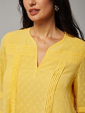 abordables Blusas Sencillas-Top de gasa de doble capa con lunares de vacaciones