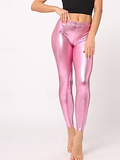 cheap Women's Skinny Pants-Women's Leggings Fashion Streetwear Full Length Medium Waist Plain Pocket Elastic Waist Comfortable High Elasticity Daily Outdoor Vacation Blue Pink Red Green Fall Winter Loose Fit