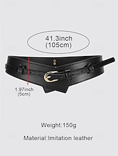 baratos Cinto Feminino-Mulheres Preto Marron Café Couro Ecológico Liga Elegante Vintage Moda Verão Primavera Outono