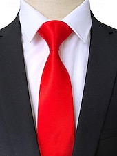 levne Vánoční doplňky-Pánská vánoční saténová kravata, dostupná v několika barvách, ideální pro sváteční večírky a zvláštní příležitosti, polyesterový materiál