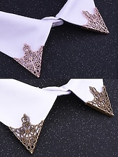 economico Cravatte e papillon da uomo-spilla con punte per colletto in lega da uomo: elegante design vintage con dettagli in cristallo, disponibile in più colori, perfetta per eventi formali e abbigliamento da lavoro