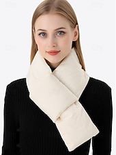 お買い得  レディーススカーフ-女性用パッド入りスカーフ - 柔らかいポリエステルと綿素材、複数の色、スタイリッシュなポケットデザイン、冬のアウトドア活動に暖かく快適