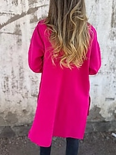 preiswerte Kapuzenjacke-Damen Wintermantel Kapuzenjacke Warm Bequem Reißverschluss Tasche Lässig Einfach Outdoor Urlaub Heim Alltagskleidung Lang Mit Kapuze Normale Passform Langarm Oberbekleidung Schwarz Rote Kamel Herbst