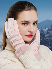 levne Dámské rukavice-Dámské nepromokavé nylonové rukavice s dotykovou obrazovkou, vícebarevné, měkké a teplé, ideální pro zimní a outdoorové aktivity