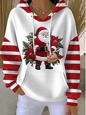 abordables Sweats à capuche et sweatshirts de Noël-Femmes Sweat à capuche Graphique Arbre de Noël Occasionnel manche longue À capuche Hauts Réguliers Rue Tenue Quotidienne Occasionnel Noir Blanche Rose Claire Rouge Vert Automne Hiver