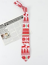 preiswerte Krawatten &amp;amp; Fliegen für Herren-Weihnachtskrawatte für Herren aus Polyester mit Weihnachtsmann-, Schneemann- und weihnachtlichen Motiven – festliche, verstellbare Fliege für Weihnachtsfeiern und festliche Anlässe