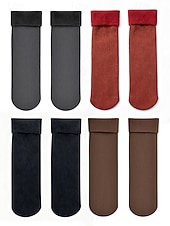 Недорогие Женские носки-Женские утолщенные термоноски - комплект из 4 пар, мягкие и теплые, идеально подходят для зимы, холодной погоды и в качестве подарка на праздники