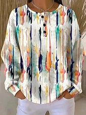 Χαμηλού Κόστους Χιούμορ και Αποφθέγματα Φούτερ-Γυναικεία Φούτερ πουλόβερ Κουμπιά Στάμπα Φλοράλ Γραφική Γεωμετρικό Βίντατζ Καθημερινό Μακρυμάνικο Στρογγυλή Ψηλή Λαιμόκοψη Κανονικά μπλουζάκια Causal Δρόμος Καθημερινή Ένδυση