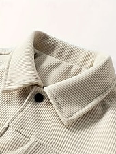 economico Giubbotti Casual-Per uomo Giacca Leggera Giacca Camicia Giacca Casual All'aperto Streetwear Tasca Bottoni Primavera &amp; Autunno Autunno &amp; Inverno Semplice Streetwear Quotidiano Collo ripiegato Regolare Nero Marrone