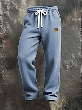 baratos Perna Reta-Homens Calças Esportivas Calças Calça Waffle Com Cordão Bolsos Cintura elástica Tecido Conforto Diário Esportes Moda Casual Marron Escuro Preto Micro-Elástica