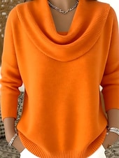 levne Pevné barvy-Dámské Svetr Rolák Šik ven Na běžné nošení Pevná barva Rolák Pletený Dlouhý rukáv Běžné topy Plést Dovolená Jdeme ven Víkend Černá Bílá Podzim Zima