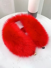 levne Dámské šátky-Dámský vánoční šátek s umělou kožešinou, měkký a útulný, dostupný v červené, bílé a několika dalších barvách – perfektní vánoční dárek