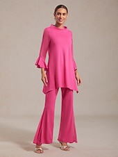 Недорогие рубашки, топы и блузки-блузка для отдыха из шифона с эластичным трикотажем и прозрачными рукавами