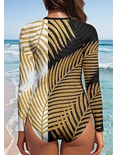 Χαμηλού Κόστους Rash Guards One Pieces-Γυναικεία Μαγιό γιλέκο Άνθινο UPF50+ Γρήγορο Στέγνωμα Ελαφρύ Μακρυμάνικο Κορμάκι Μπλούζα για κολύμβηση Σέρφινγκ Παραλία Θαλάσσια Σπορ Καλοκαίρι