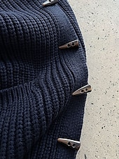 Недорогие свитшоты-Женский свитер, кардиган, шерстяная смесь, винтажный, повседневный, водолазка-хомутик, трикотажный, с длинным рукавом, обычный, трикотажный, повседневный, оливково-зеленый, темно-синий, осень-зима