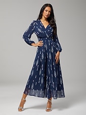 economico tute formali-tuta da donna in chiffon verde stampato, gamba larga, scollo a V, cintura in vita, elegante, distinguersi, destinazione, ospite di matrimonio, quotidiano, vacanza, casual, primavera estate autunno