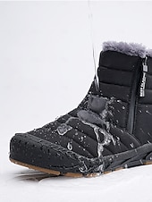 cheap Snow &amp; Winter Boots-Women's Burgundy Fur Lined Ankle Boots - Waterproof Winter Snow Shoes with Anti-Slip Rubber Sole, Warm Cozy Footwear for Outdoor and Casual Wear