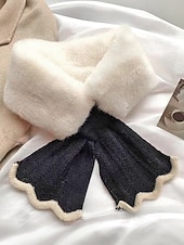 preiswerte Schals für Damen-Weihnachtsschal aus Kunstpelz für Damen – weich und kuschelig, in verschiedenen Farben erhältlich, stilvolles Winteraccessoire für Weihnachtsfeiern, Veranstaltungen im Freien und kaltes Wetter