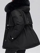 economico Capispalla da donna-Per donna Giacca imbottita Giacca in Pile Cappotto in Pelliccia Sintetica Caldo Confortevole Cerniera Bottoni Collo in Pelliccia Casual Semplice Vacanza Streetwear Abbigliamento quotidiano Uscire