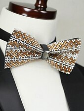 Недорогие Мужские украшения-мужской галстук-бабочка с кристаллами на Рождество, разноцветный, праздничный стиль, с узором из страз и бусин, идеально подходит для праздничных вечеринок и официальных мероприятий