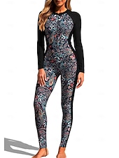voordelige One Pieces Rash Guards-Dames Medium Uitslagbescherming Rashguard voor het hele lichaam Eendelig surfpak UV-zonbescherming Beugel UPF50+ Lange mouw Volledige behuizing Zwemkleding Romper Zwempak Rits omhoog met ingebouwde