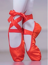 halpa Balettitossut ja -kengät-tyttöjen satiinista valmistetut balettitossut nauharemmillä - nuorten ammattilaisten harjoitteluun tarkoitetut tanssikengät lapsille ja teini-ikäisten balettiharjoitteluun