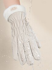 levne Dámské rukavice-Dámské nepromokavé nylonové rukavice s dotykovou obrazovkou, vícebarevné, měkké a teplé, ideální pro zimní a outdoorové aktivity