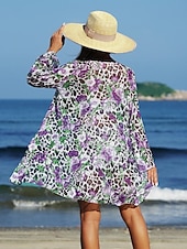 tanie 3-częściowy zestaw bikini-Kobiece bikini 3-częściowy strój kąpielowy szorty smukły bez pleców na wakacje plażowe ubranie kwiatowy dekolt V bez rękawów