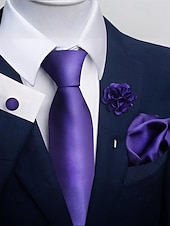 Недорогие Свадьба ACC-Мужской рождественский комплект галстуков, многоцветный, стильный цветочный узор, с запонками и нагрудным платком для официальных мероприятий