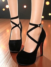 cheap Platform Pumps-Women's Red Crisscross Platform High Heels - Sexy Ankle-Strap Stiletto Pumps for Nightlife Parties, Clubs &amp; Evening Outfits