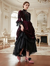  Rote Damenpumps im Vintage-Stil der 1950er Jahre mit Polka-Dots und schwarzer Satinschleife – vom edwardianischen Stil inspiriert, perfekt für Retro-Partys, den Alltag und besondere Anlässe.