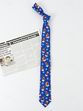 preiswerte Krawatten &amp;amp; Fliegen für Herren-Weihnachtskrawatte für Herren aus Polyester mit Weihnachtsmann-, Schneemann- und weihnachtlichen Motiven – festliche, verstellbare Fliege für Weihnachtsfeiern und festliche Anlässe