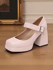 billiga Pumps med blockklack-Gröna blommiga platåskor i konstläder med Mary Jane-spänne för kvinnor - vintageklackar från 1950-talet för formella tillfällen, fester och bröllop