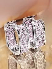 preiswerte Damen Ohrringe-Damen-Ohrringe aus einer Legierung mit Zirkonia-Besatz – in verschiedenen Farben erhältlich, elegantes Design für legere und formelle Anlässe.