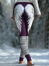 preiswerte -Damen Leggings Gemütliche Leggings Urlaub Vintage Ethno-Stil Volle Länge Hohe Taille Grafik Drucken Bequem Hohe Elastizität Lässig Täglich Urlaub Navy-Blau Dunkellila Schwarz Olive Frühling Herbst