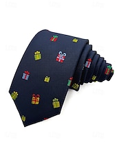 זול עניבות ועניבות פרפר לגברים-עניבות חג המולד לגברים, דוגמאות חגיגיות, משבצות אדומות וירוקות, פתיתי שלג, מוכנות למתנה, עיצובים רבים למסיבות חג המולד וללבוש משרדי