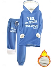 economico Set da due pezzi-Per donna Quotidiano Elegante Set da due pezzi Tuta Set di Pantaloni Manica Lunga Con Cappuccio Grafico Lettera Coulisse Stampato Casuale Quotidiano Nero Rosa Rosa scuro Autunno Vestibilità regolare