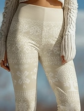 abordables -Mujer Polainas Leggings cómodos Vacaciones Vintage Estilo Étnico Longitud total Alta cintura Graphic Estampado Cómodo Elástico Casual Diario Vacaciones Verde Trébol Primavera Otoño Invierno Ajustado