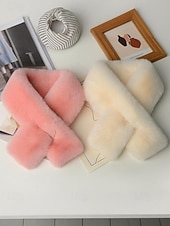 preiswerte Schals für Damen-Unisex-Schal aus Kunstpelz, weiches und warmes Material, vielseitig tragbar, perfekt für Wintermode und als Weihnachtsgeschenk, in verschiedenen Farben erhältlich