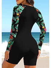 halpa One Pieces Rash Guards-Naisten Skin-tyyppinen märkäpuku Ihottumissuoja Uimapuku UV-aurinkosuojaus UPF50+ Erikoiskevyt(UL) Pitkähihainen Uima-asut Rash guard -suojapaita Kokopuku Sulkea jnk vetoketju Irrotettava toppaus