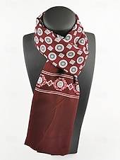 ieftine Cravate și papion pentru bărbați-Eșarfă bărbătească din poliester cu imprimeu floral paisley – design elegant, opțiuni multiple de culoare pentru ocazii formale și casual
