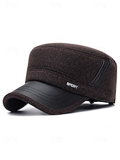 Χαμηλού Κόστους Ανδρικά καπέλα-Ανδρικό χειμερινό καπέλο από πολυεστέρα με πτυσσόμενα αυτιά, κομψό και ζεστό, ιδανικό για κρύο καιρό σε εξωτερικούς χώρους