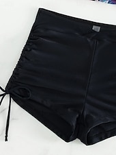 levne Tankiny-Dámský tankini 2-dílný plavecký úbor s řasením palm šortky kontrola břicha vysoký pas štíhlé bez zad dovolená plážové oblečení květinový kulatý výstřih bez rukávů