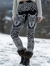 Χαμηλού Κόστους Εκτύπωση Βίκινγκ-Γυναικεία Βίκινγκ Μποho Leggings Vintage Εθνοτική Στιλ Καθημερινή Πλήρους Μήκους Ψηλή Μέση Γραφικό Αφηρημένο 3D Εκτύπωση Γρήγορη Στεγανότητα Αναπνευστικότητα Μαλακό Ελαστικό Υπαίθριες Διακοπές Σπίτι