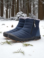 cheap Snow &amp; Winter Boots-Women's Burgundy Fur Lined Ankle Boots - Waterproof Winter Snow Shoes with Anti-Slip Rubber Sole, Warm Cozy Footwear for Outdoor and Casual Wear